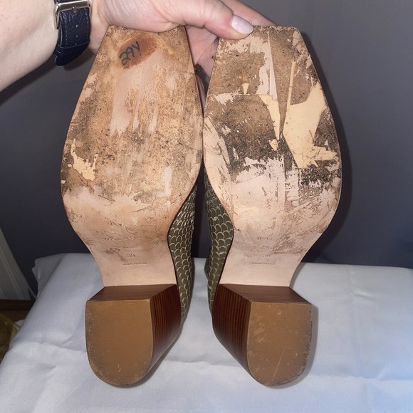 Wal & Pai LA Bolan Square Toe Boot Gold Reptile Women's 39 EU 9 US Brazil - Picture 7 of 13